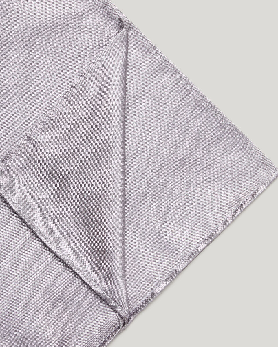 Silk Satin Pocket Square, Light Grey, hi-res